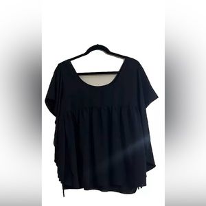 Who What Wear Blouse Sz 2X Butterfly Sleeves Flowy Lightweight with Side Ties